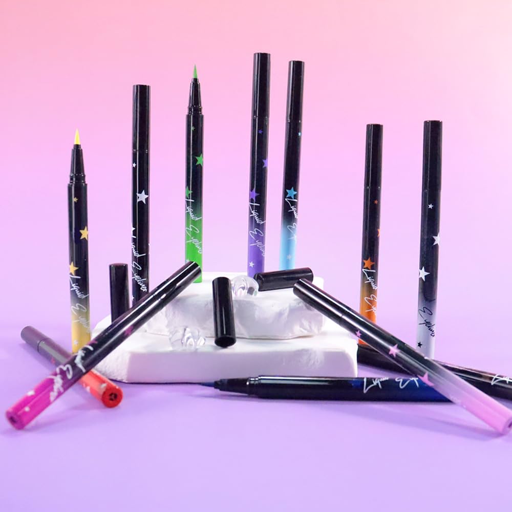 evpct 6Pcs Matte Liquid Eyeliner Set – Waterproof, Smudge-Proof, Quick-Dry, 6 Colors for Eyes, Face & Body