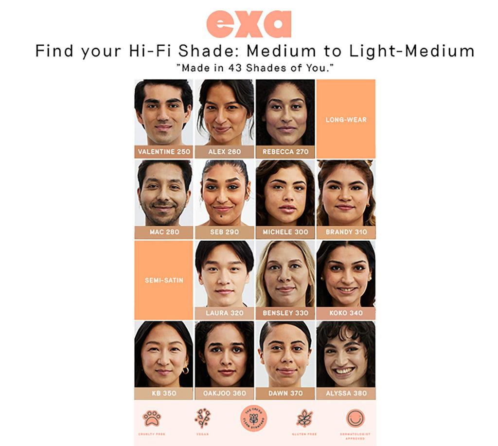 EXA Beauty - Natural High Fidelity Foundation Dawn 370 | Clean, Vegan, Cruelty-Free Makeup