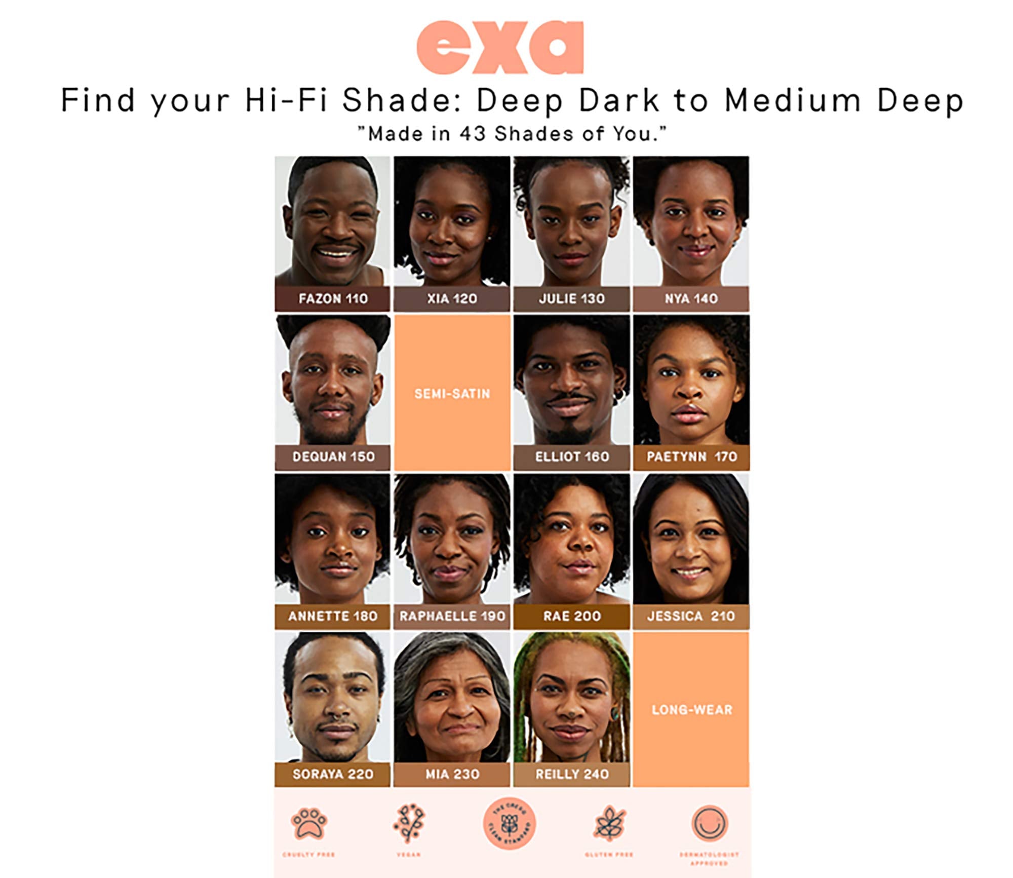 EXA Beauty - Natural High Fidelity Foundation Dawn 370 | Clean, Vegan, Cruelty-Free Makeup