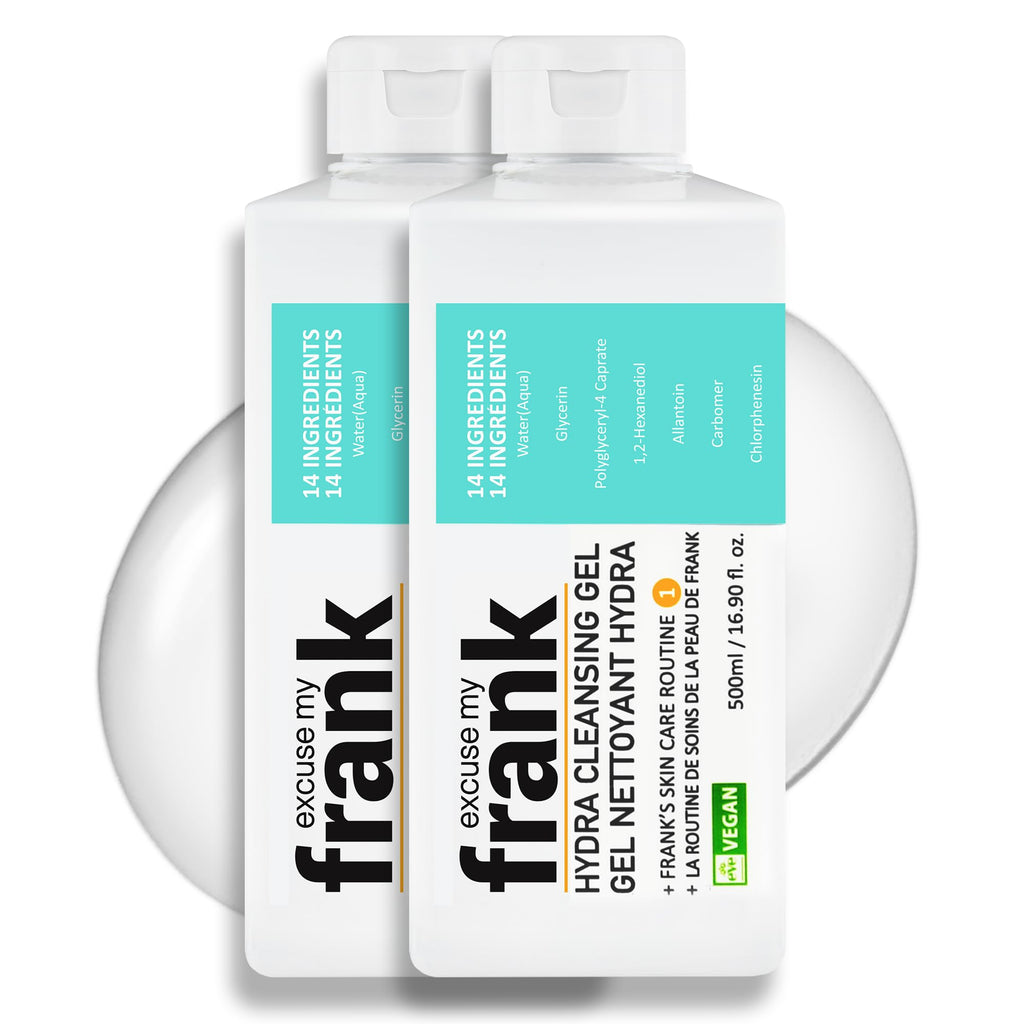 Excuse My Frank Hydra Cleansing Gel – Hydrating Facial Cleanser (2 Pack) | Korean Skincare