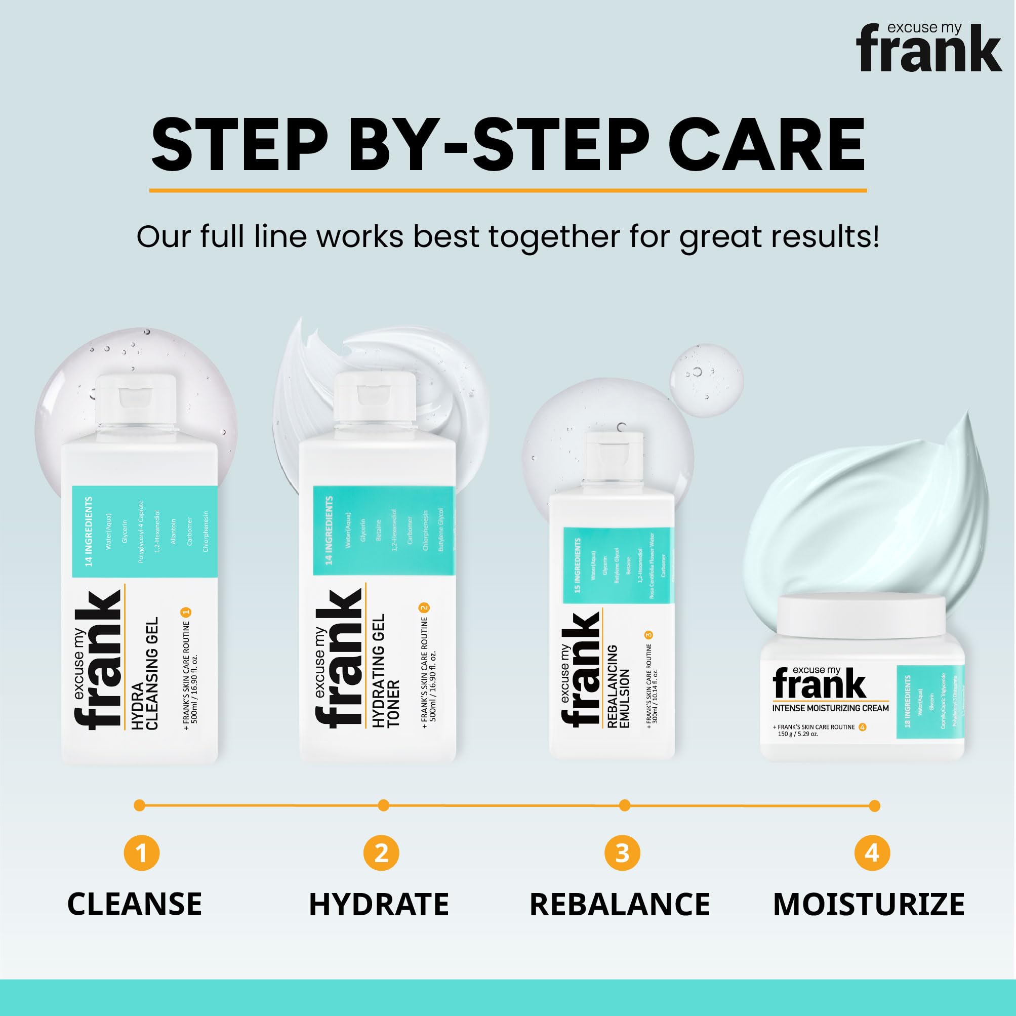 Excuse My Frank Hydra Cleansing Gel – Hydrating Facial Cleanser (2 Pack) | Korean Skincare