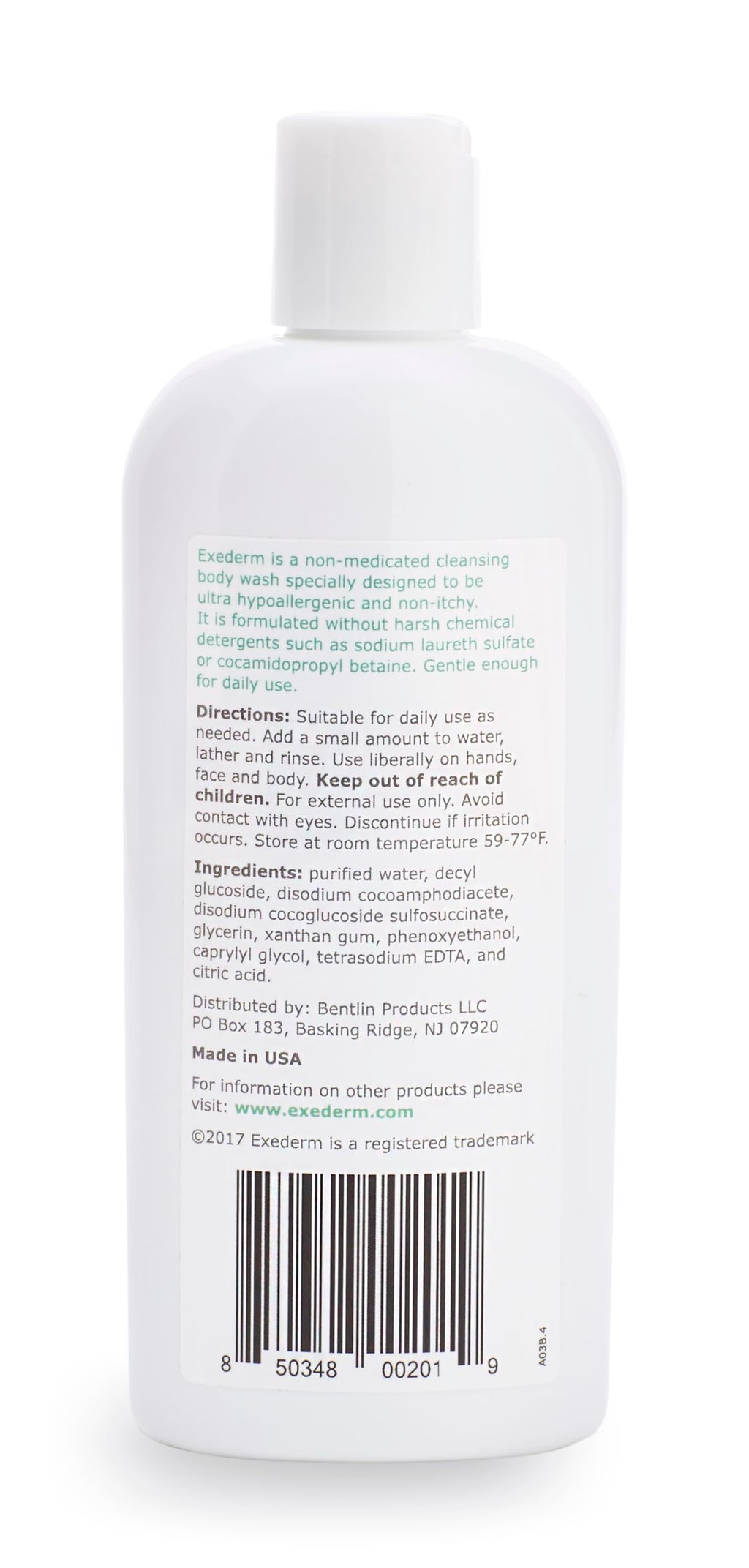 Exederm Ultra-Sensitive Body Wash for Eczema – Hypoallergenic, Sulfate & Paraben Free | 8 oz