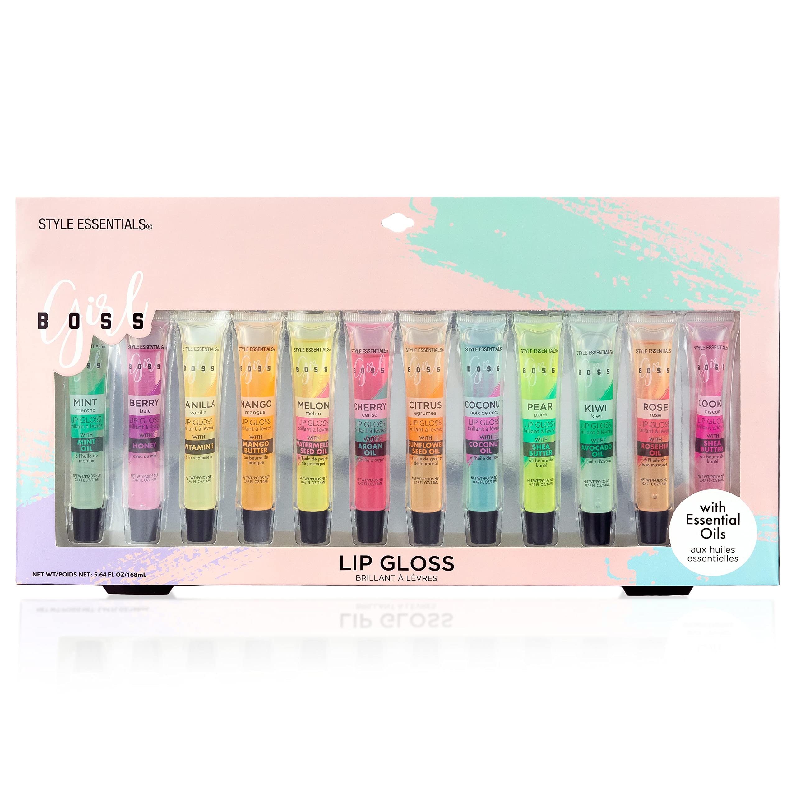 EXPRESSIONS 12pc Lip Gloss Lip Oil Collection – Hydrating Flavored Gloss Tubes