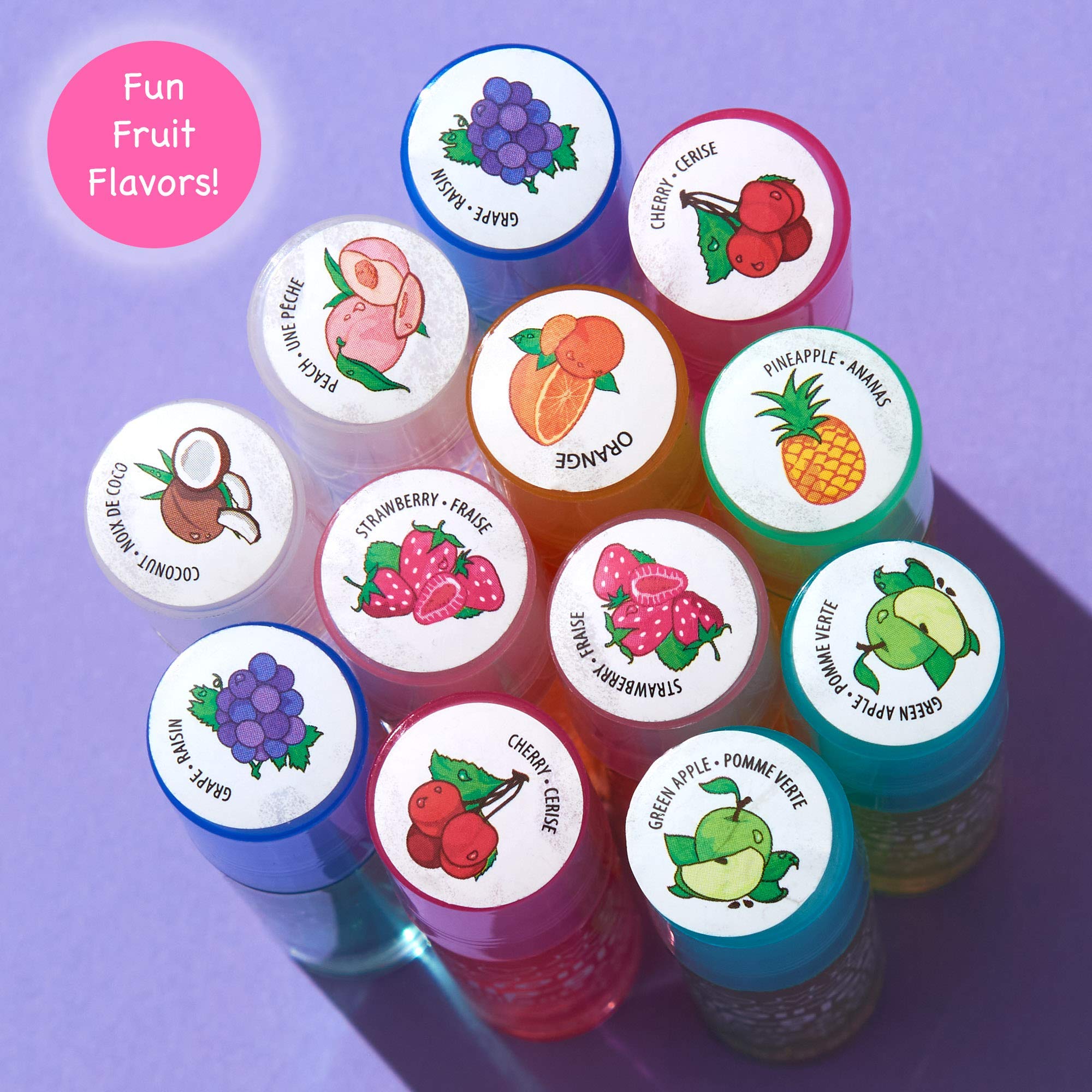 Expressions girl 12pc Roll-On Lip Gloss Set with Carrying Case – Non-Toxic, Kid-Friendly Fruity Lip Gloss Collection