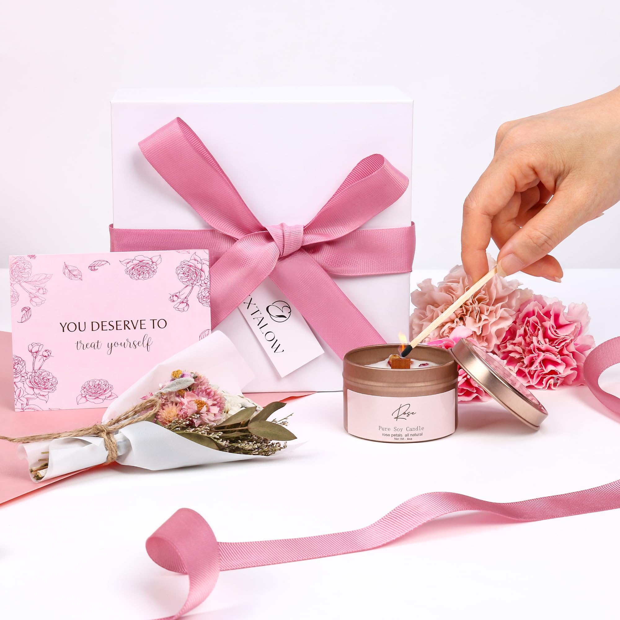 EXTALOW Rose Spa Gift Set for Women | Home Spa Gift Basket