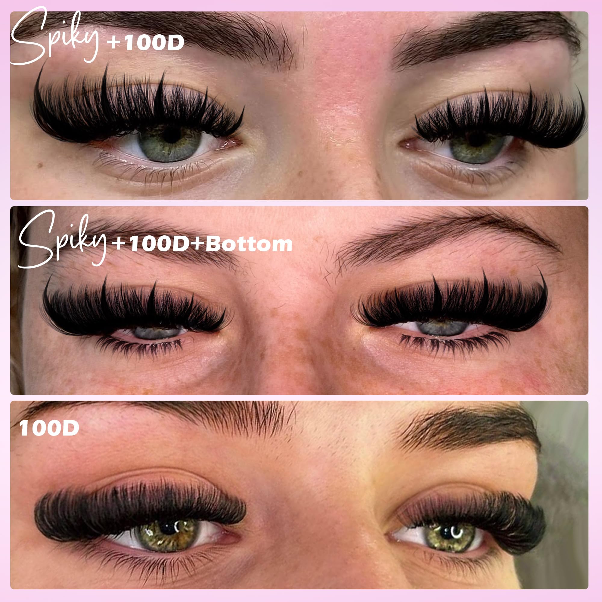 EYDEVRO Volume Eyelash Clusters Kit 100D with Spikes & 300 Pcs
