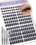 EYDEVRO Wispy Lash Clusters Kit – Natural DIY Lash Extensions, 10-16mm D Curl, Bond & Seal, Tweezers