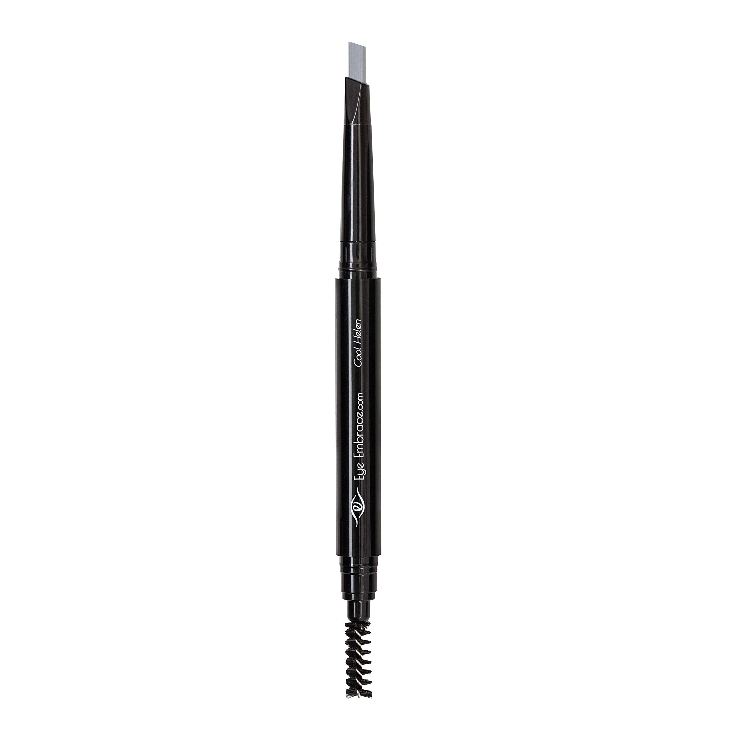 Eye Embrace Cool Helen: Light Gray Eyebrow Pencil – Waterproof, Double-Ended Automatic Angled Tip & Spoolie, Cruelty-Free