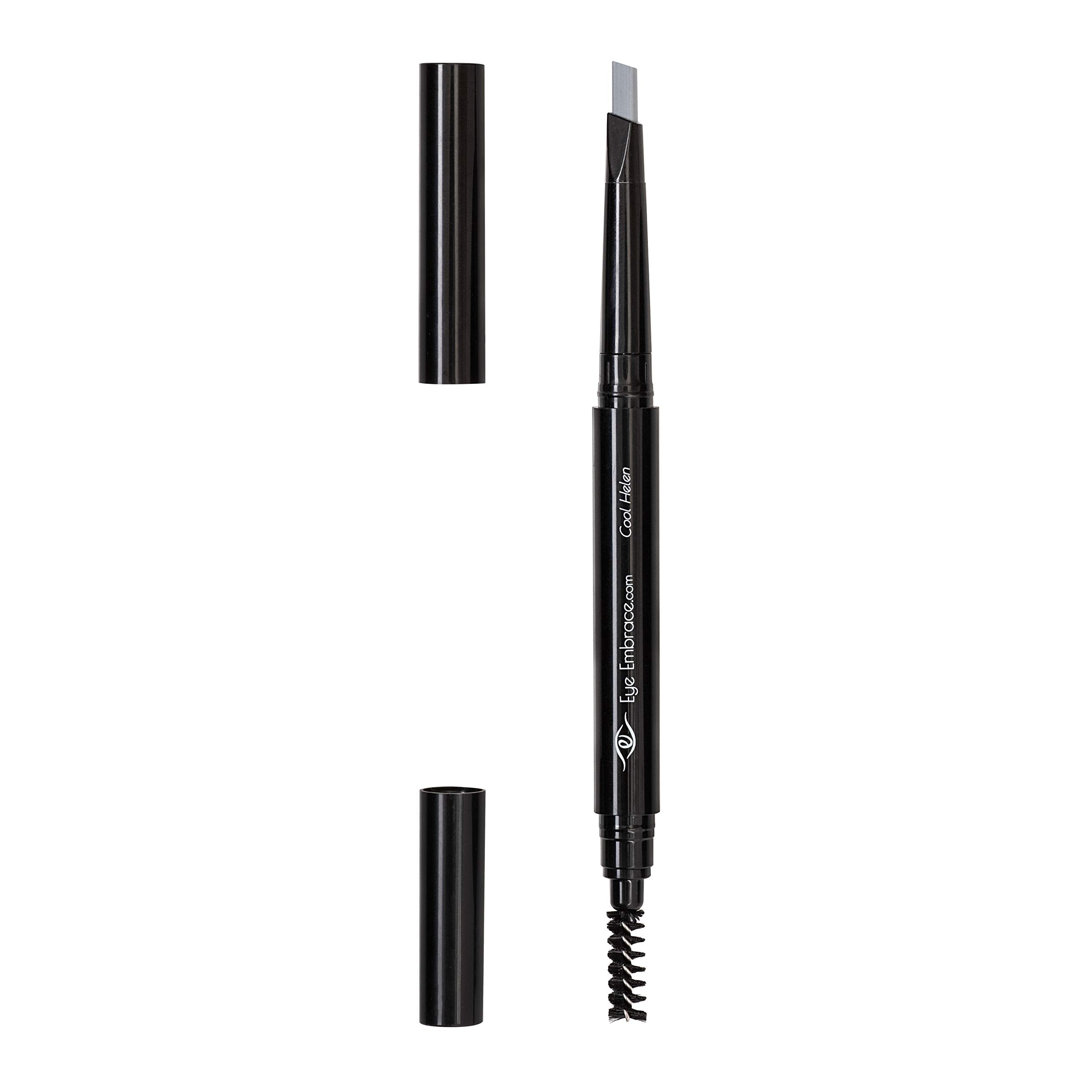 Eye Embrace Cool Helen: Light Gray Eyebrow Pencil – Waterproof, Double-Ended Automatic Angled Tip & Spoolie, Cruelty-Free