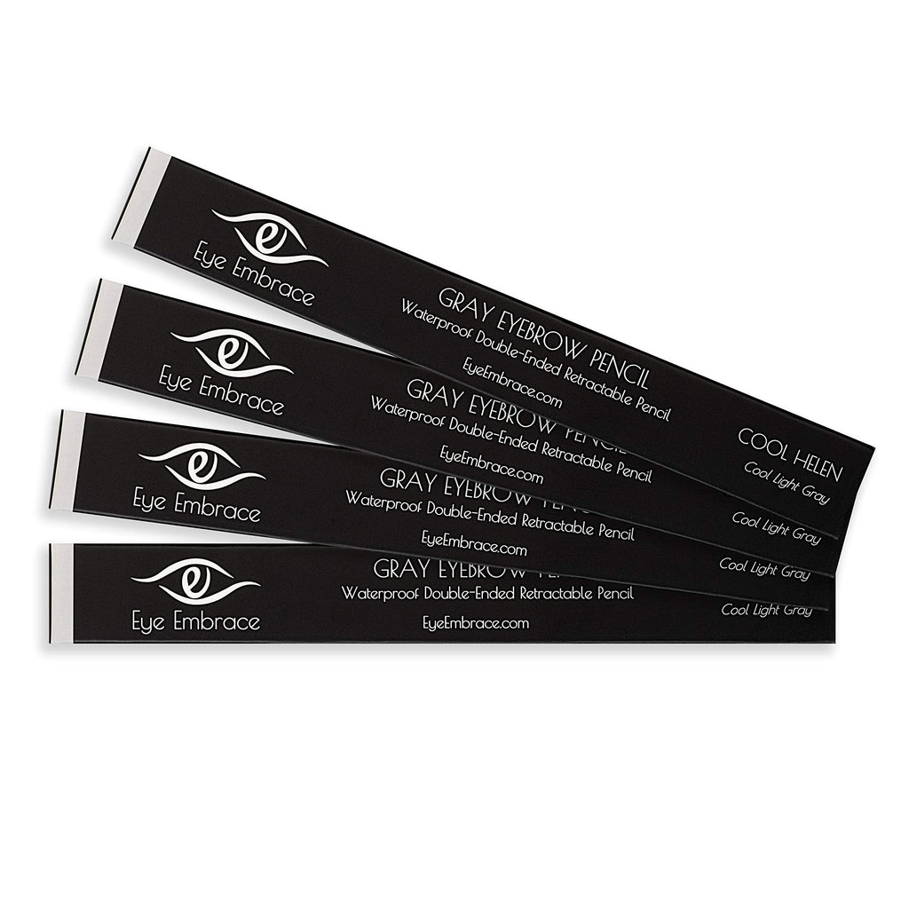 Eye Embrace Cool Helen: Light Gray Eyebrow Pencil – Waterproof, Double-Ended Automatic Angled Tip & Spoolie, Cruelty-Free