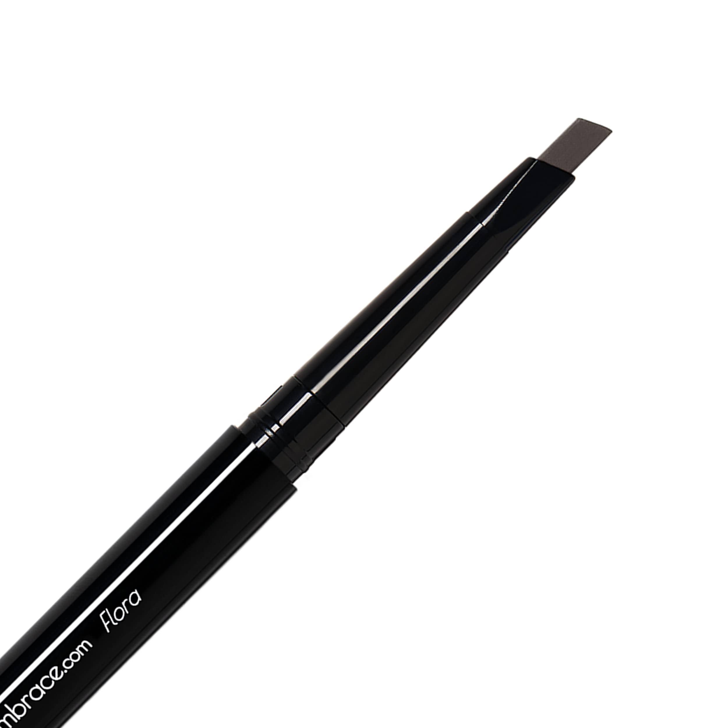 Eye Embrace Flora: Dark Brown-Gray Eyebrow Pencil – Waterproof, Dual-Ended Angled Tip & Spoolie