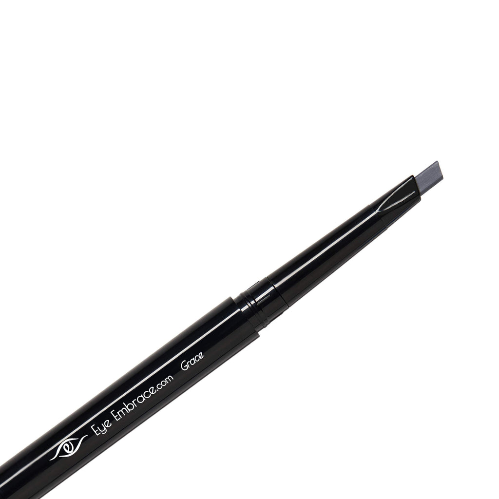 Eye Embrace Grace Medium Gray Eyebrow Pencil – Waterproof, Double-Ended Angled Tip & Spoolie, Cruelty-Free