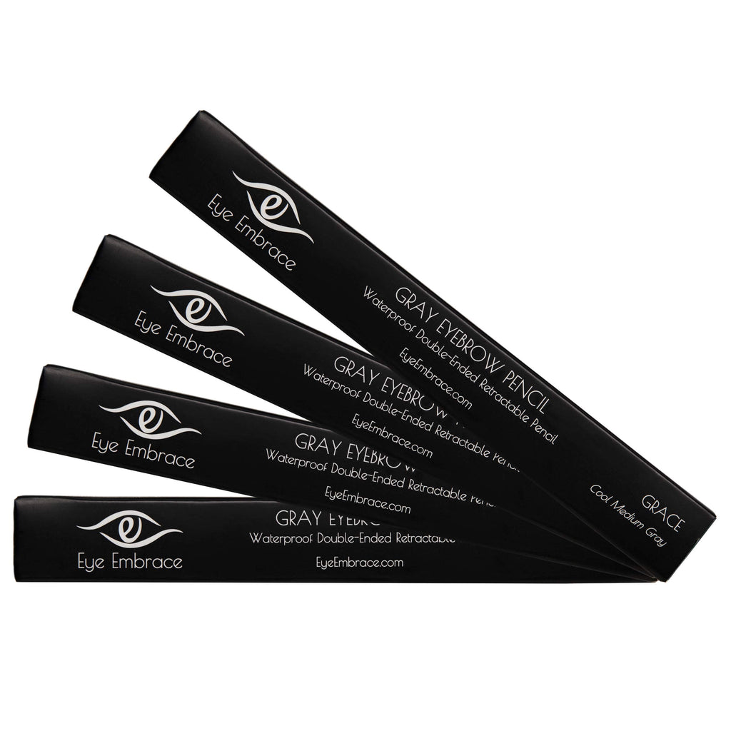 Eye Embrace Grace Medium Gray Eyebrow Pencil – Waterproof, Double-Ended Angled Tip & Spoolie, Cruelty-Free