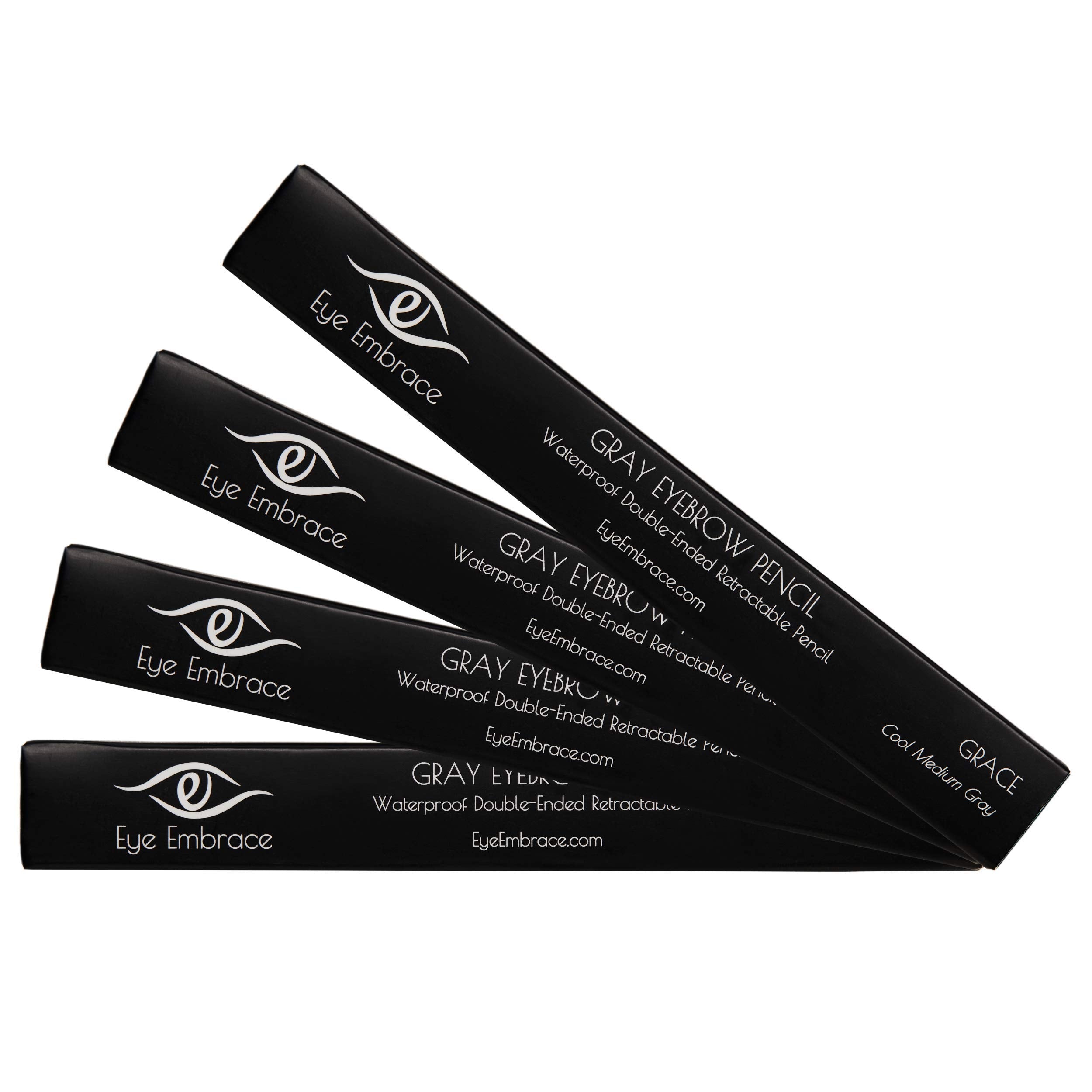 Eye Embrace Grace Medium Gray Eyebrow Pencil – Waterproof, Double-Ended Angled Tip & Spoolie, Cruelty-Free