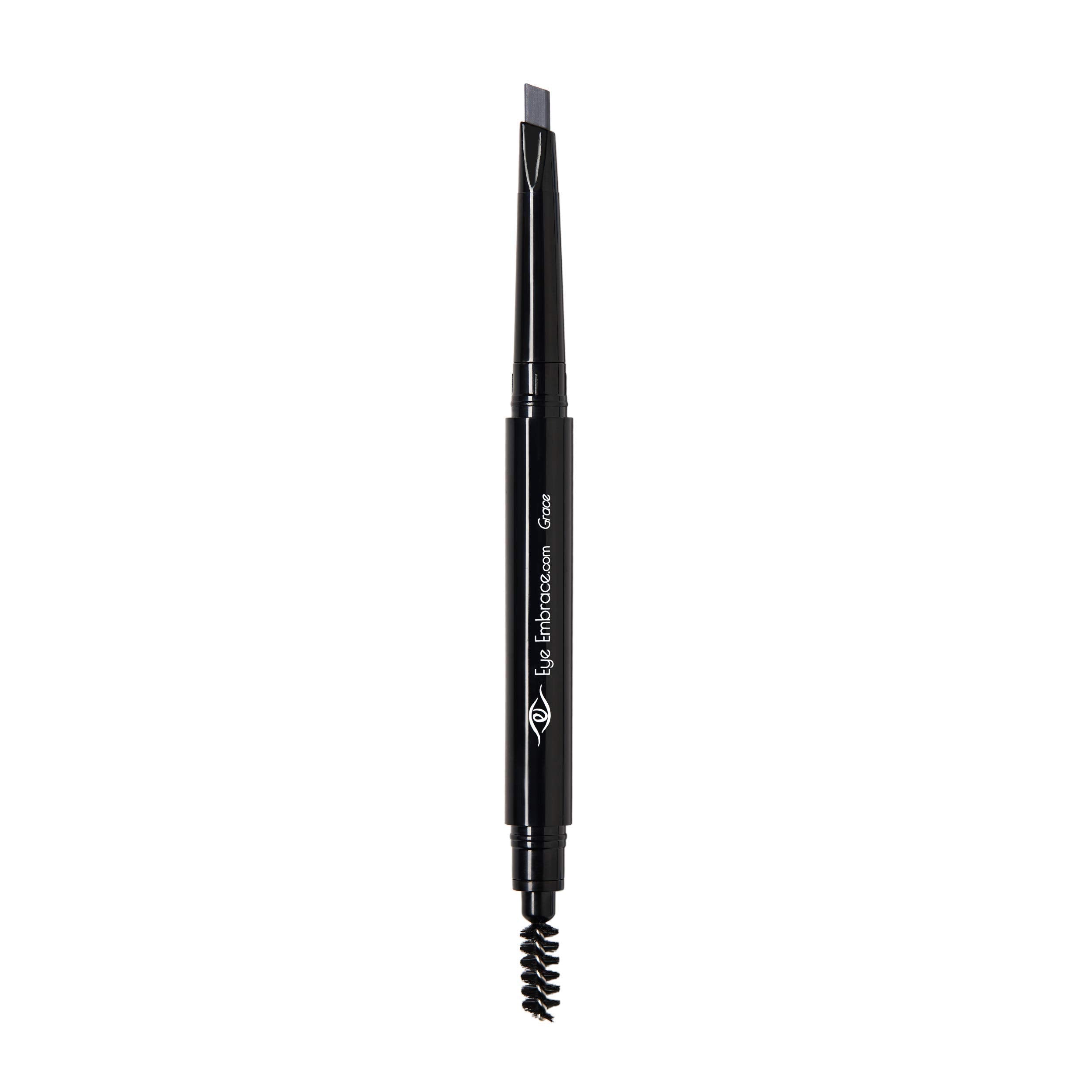 Eye Embrace Grace Medium Gray Eyebrow Pencil – Waterproof, Double-Ended Angled Tip & Spoolie, Cruelty-Free