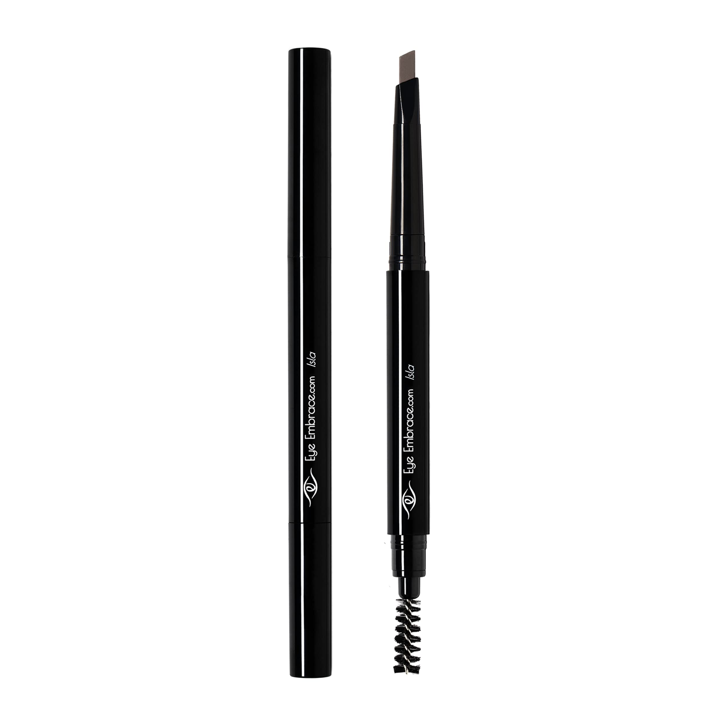 Eye Embrace Isla Eyebrow Pencil – Medium Brown-Gray, Waterproof, Double-Ended Angled Tip & Spoolie, Cruelty-Free