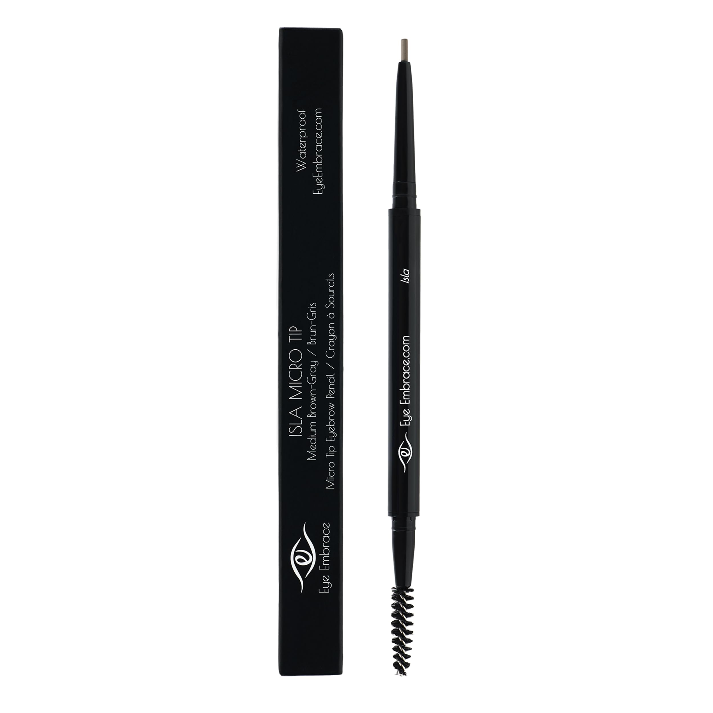Eye Embrace Isla Micro Tip Pen: Waterproof Dual-Ended Brow Pencil in Gray-Brown