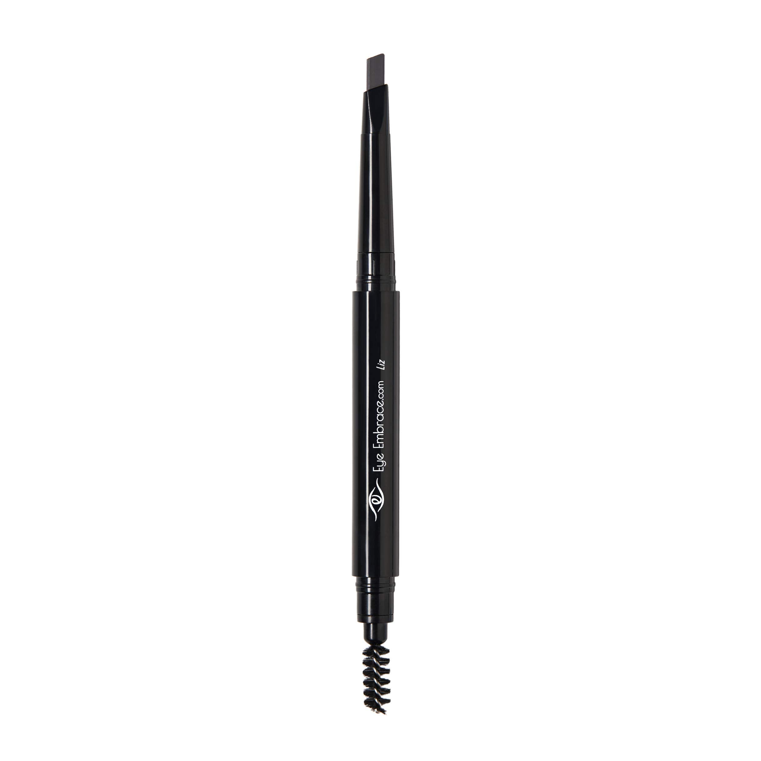 Eye Embrace Liz: Medium Gray Eyebrow Pencil – Waterproof, Double-Ended Angled Tip, Spoolie, Cruelty-Free