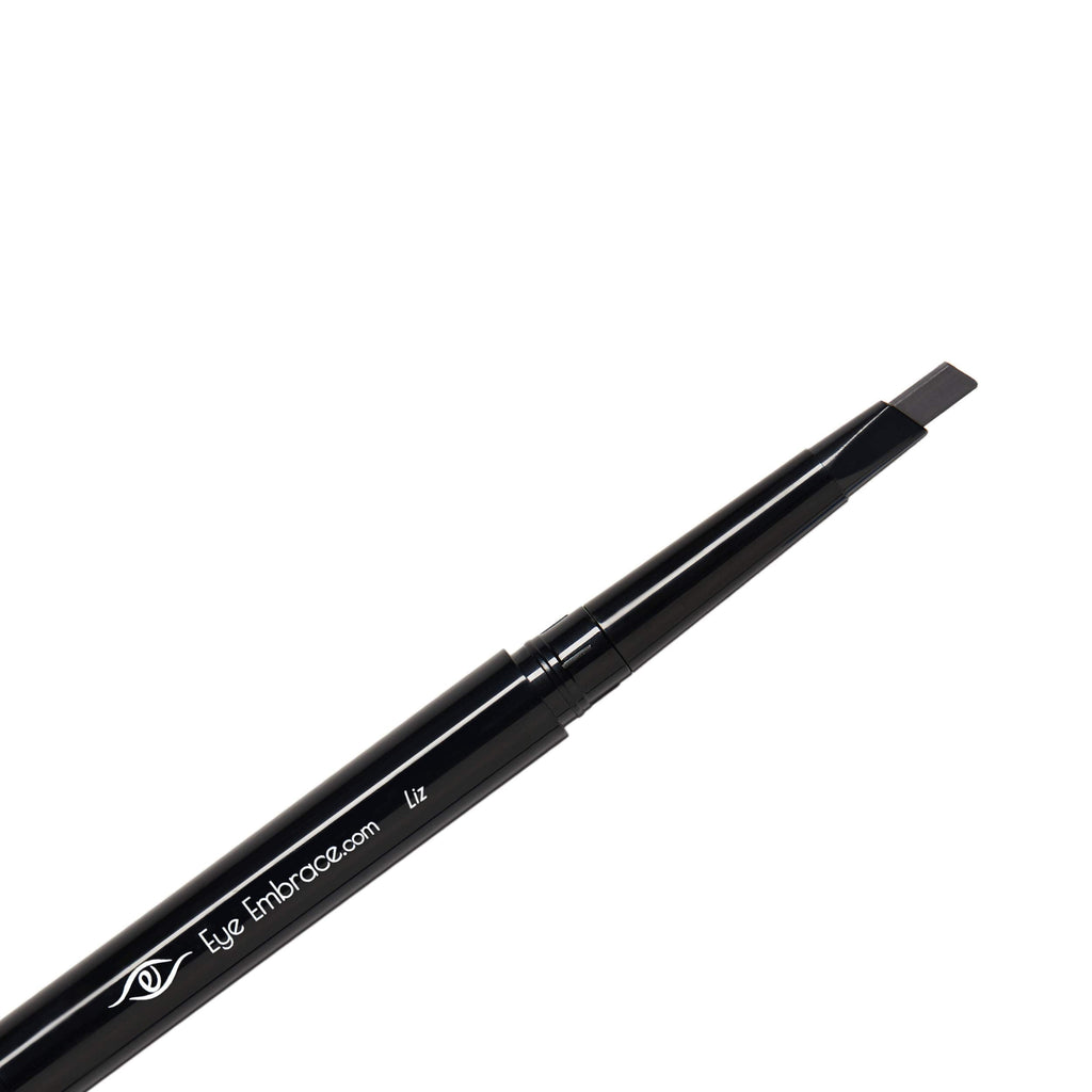 Eye Embrace Liz: Medium Gray Eyebrow Pencil – Waterproof, Double-Ended Angled Tip, Spoolie, Cruelty-Free