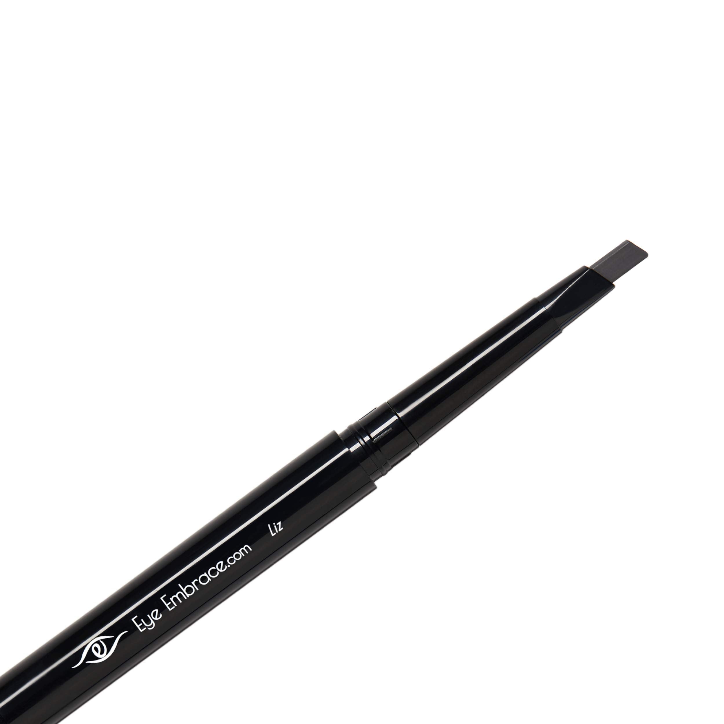Eye Embrace Liz: Medium Gray Eyebrow Pencil – Waterproof, Double-Ended Angled Tip, Spoolie, Cruelty-Free