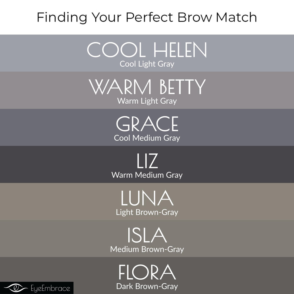 Eye Embrace Liz: Medium Gray Eyebrow Pencil – Waterproof, Double-Ended Angled Tip, Spoolie, Cruelty-Free