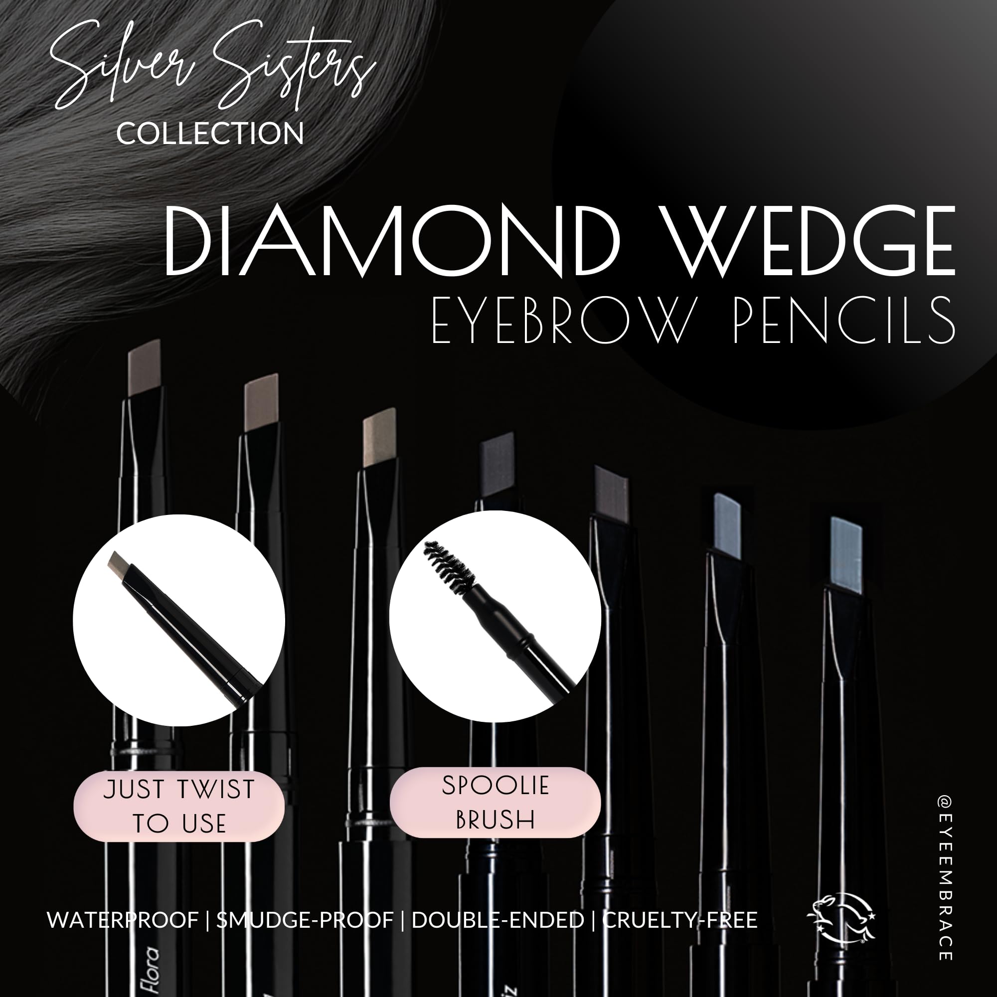 Eye Embrace Luna Eyebrow Pencil – Light Brown-Gray, Waterproof, Double-Ended Angled Tip