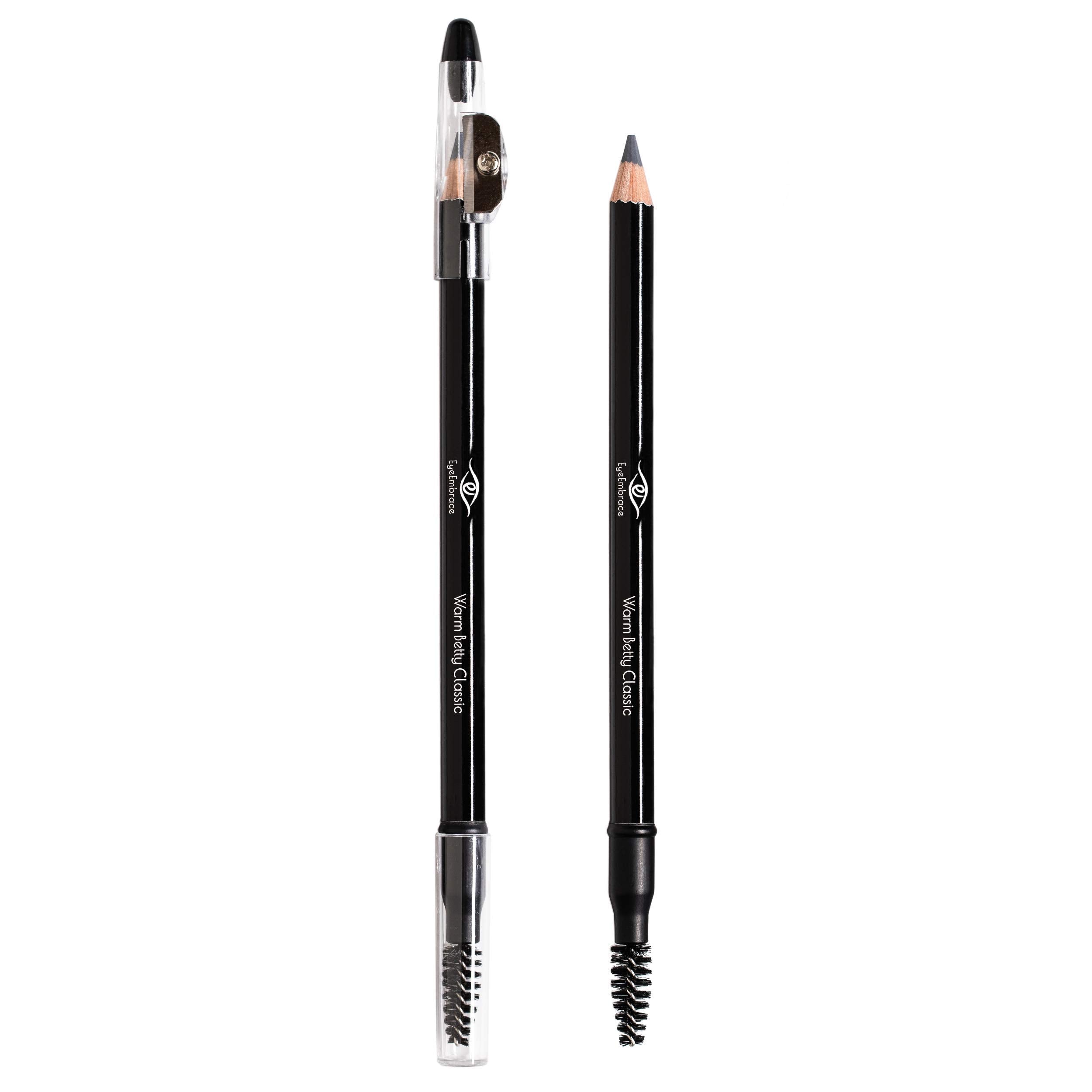 Eye Embrace Warm Betty Classic Eyebrow Pencil — Waterproof, Double-Ended with Sharpener & Spoolie (Cruelty-Free)