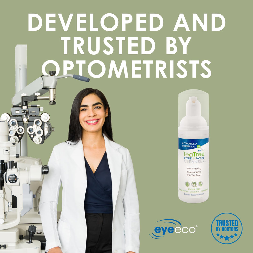 EyeEco Advanced Tea Tree Eyelid & Facial Cleanser – 50mL, Gentle, Non-Irritating Formula