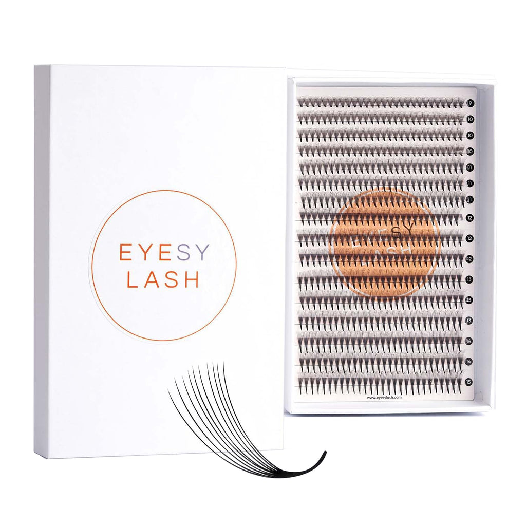 Eyesy Lash 448 Narrow Promade Fans - 10D 0.07mm C Curl, 9-15mm Mixed Lengths, Mega Volume Eyelash Extensions