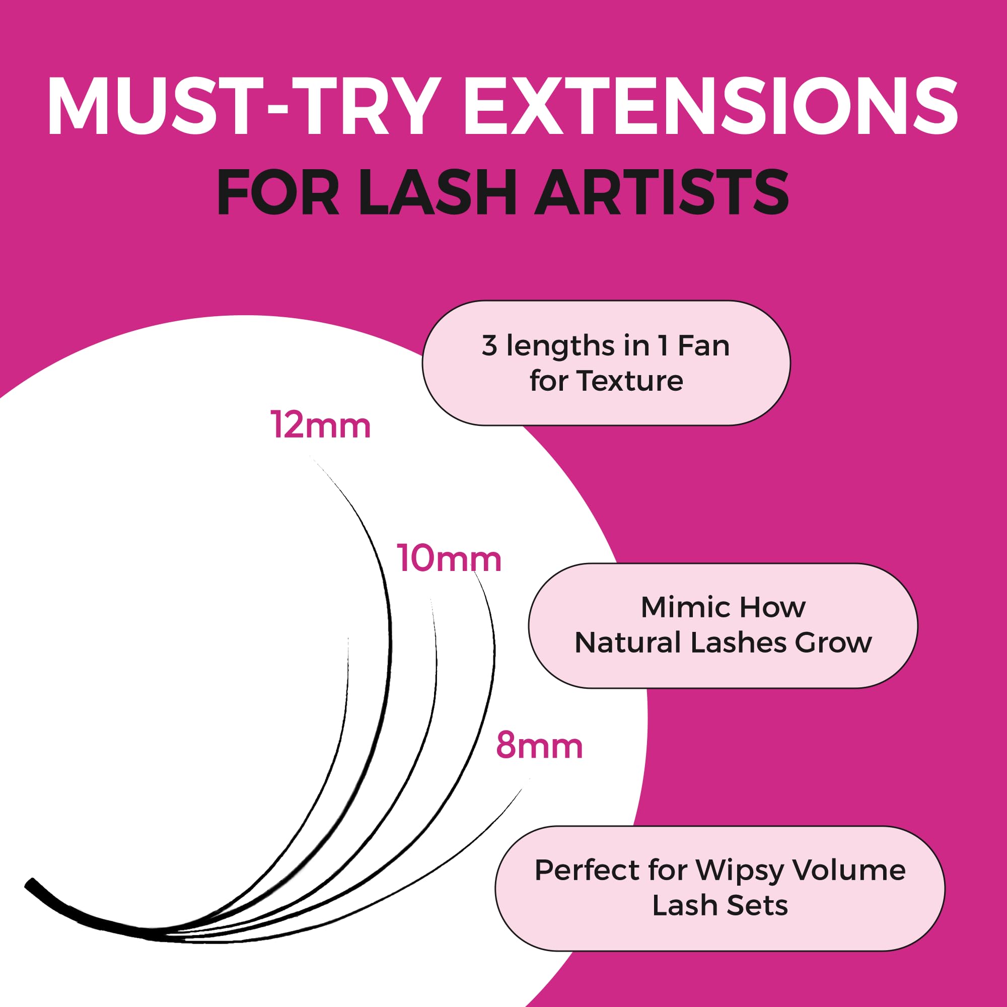 Eyesy Lash 500 Camellia Promade Fans – 3-Length 5D 0.07, C Curl, 9-11-13mm