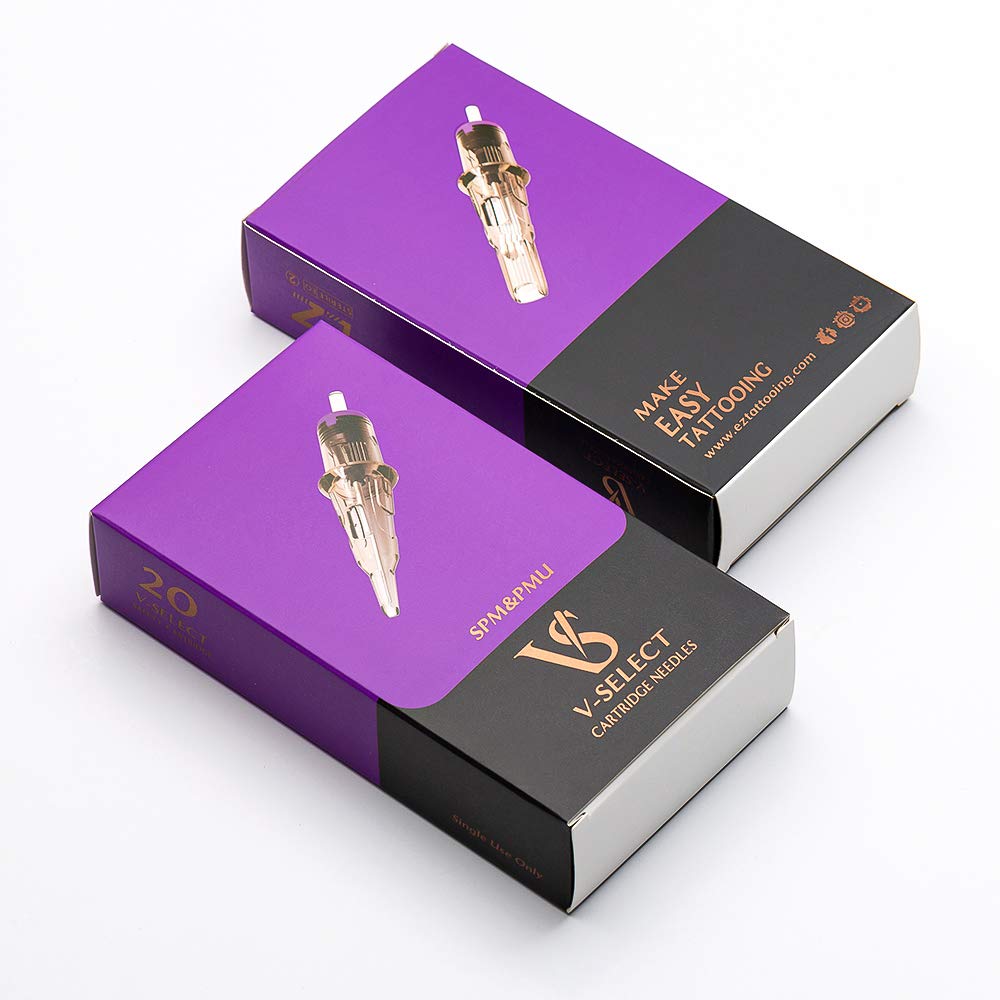 EZTAT2 V-Select 1RL Cartridge Needles for Permanent Makeup | Eyebrows, Liner, Microblading