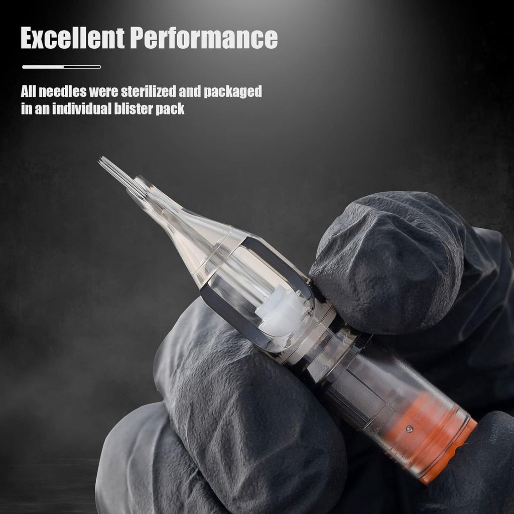 EZTAT2 EZ Tattoo Cartridge Needles – 50Pcs #12 (7RS) with Safety Membrane