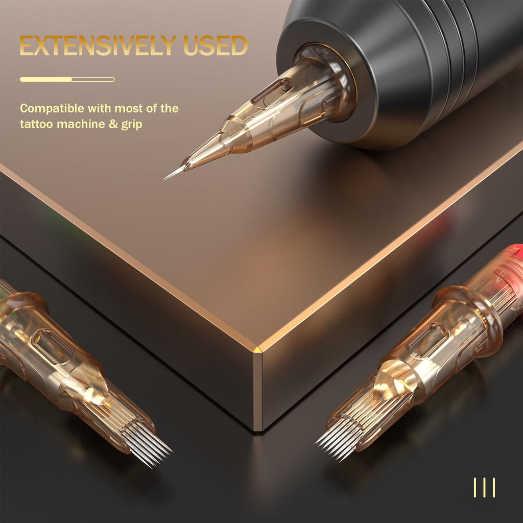 EZ Tattoo Cartridge Needles - 20Pcs #12 (7RL) V SELECT | Disposable Cartridges for Rotary Tattoo Machine