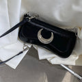 Moon Twist Lock Shoulder Bag Black Underarm Bag