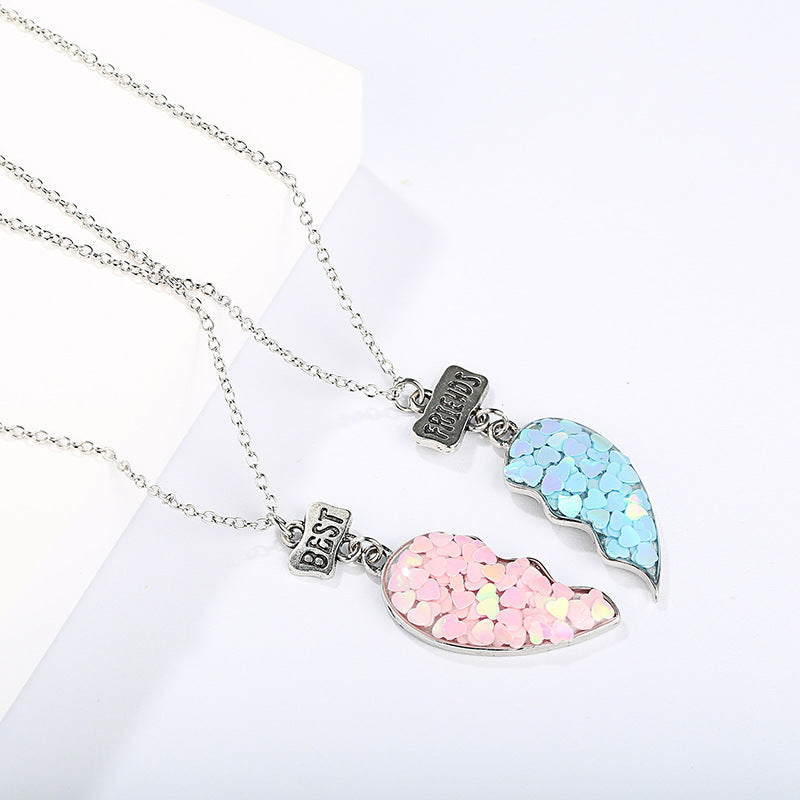 Epoxy Cartoon Alloy Jewelry New Sequin Love Heart Shape