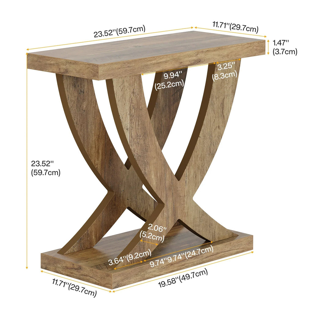 Sculptural Trestle Side Table