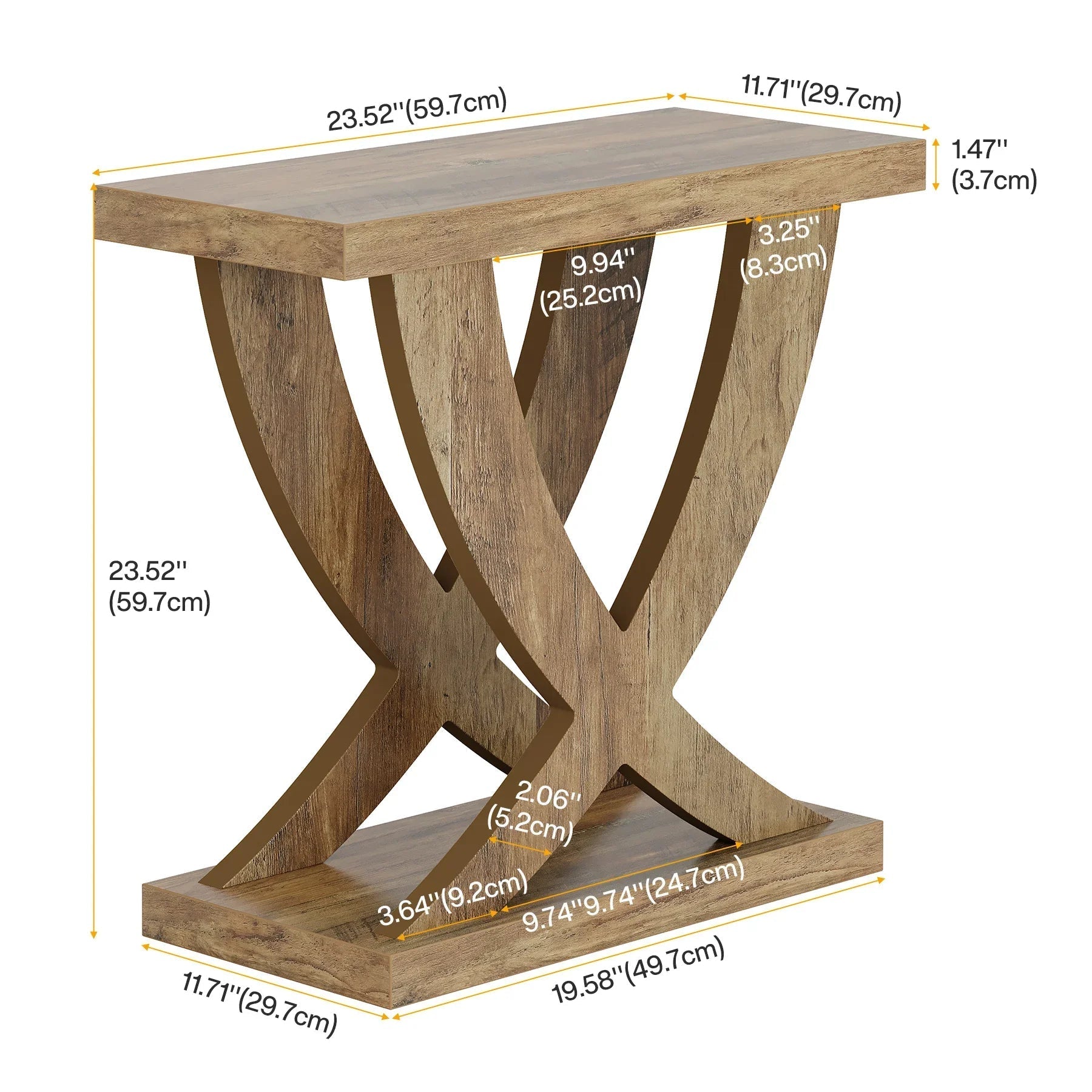 Sculptural Trestle Side Table