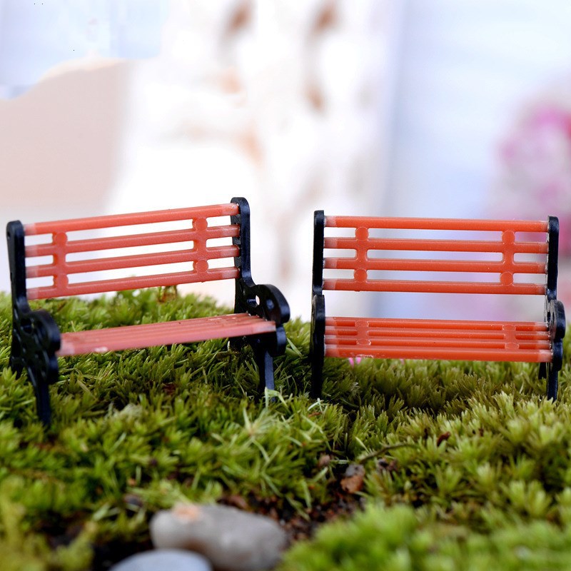 Miniature Model Mini Park Recliner Seat Chair Stool Plastic Artifact