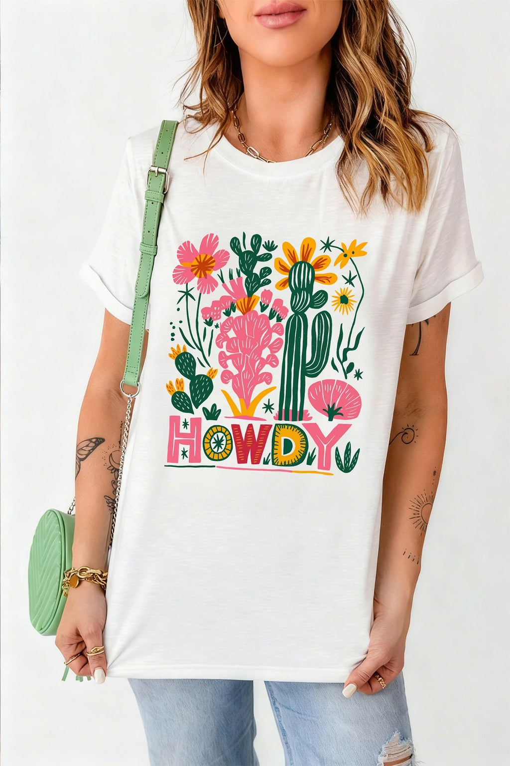 Women's Casual Round Neck Versatile Embroidered Short Sleeve