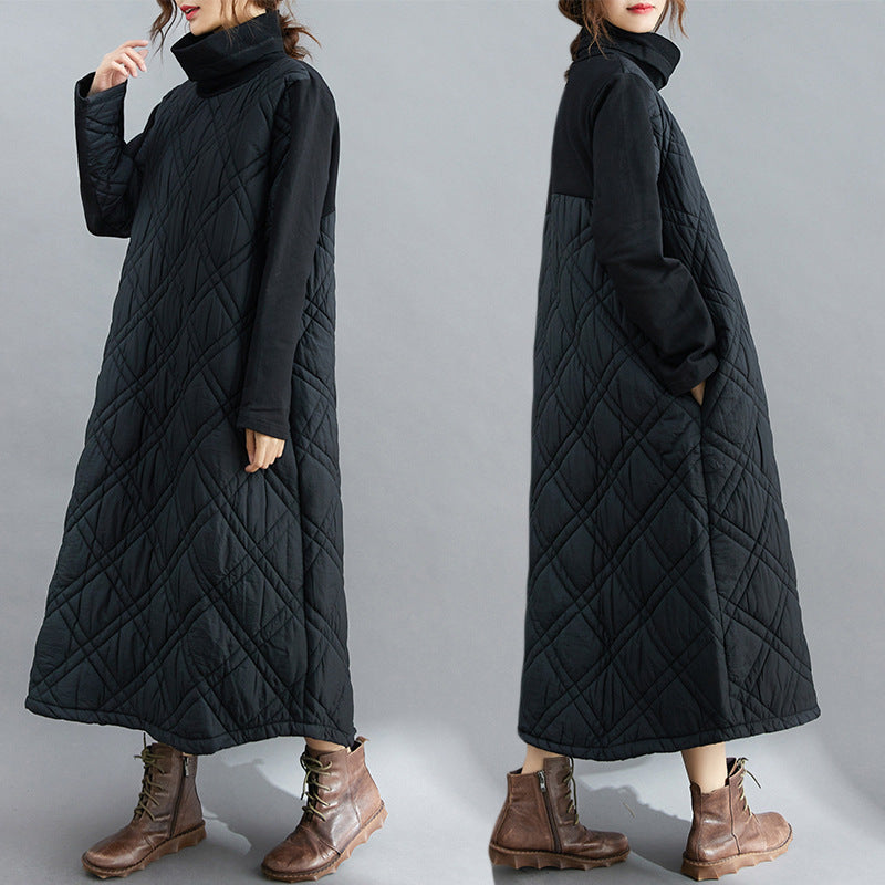 Casual High Neck Fashionable Patchwork Dress