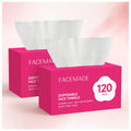 FACEMADE 240 Count Disposable Face Towels – 2-Pack, 100% Biobased, Ultra-Soft & Thick
