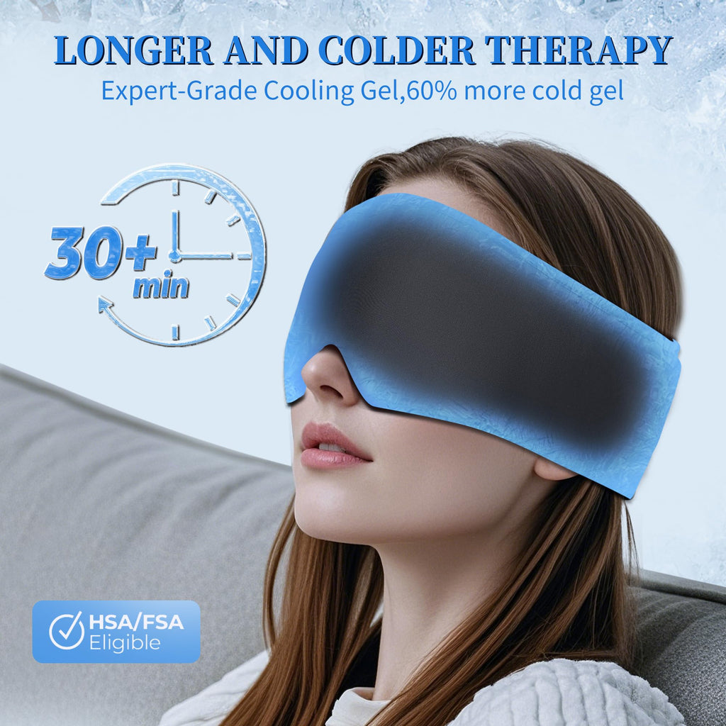 FACEMOON 2-Pack Cooling Gel Eye Mask | Puffy Eyes, Dark Circles & Migraine Relief