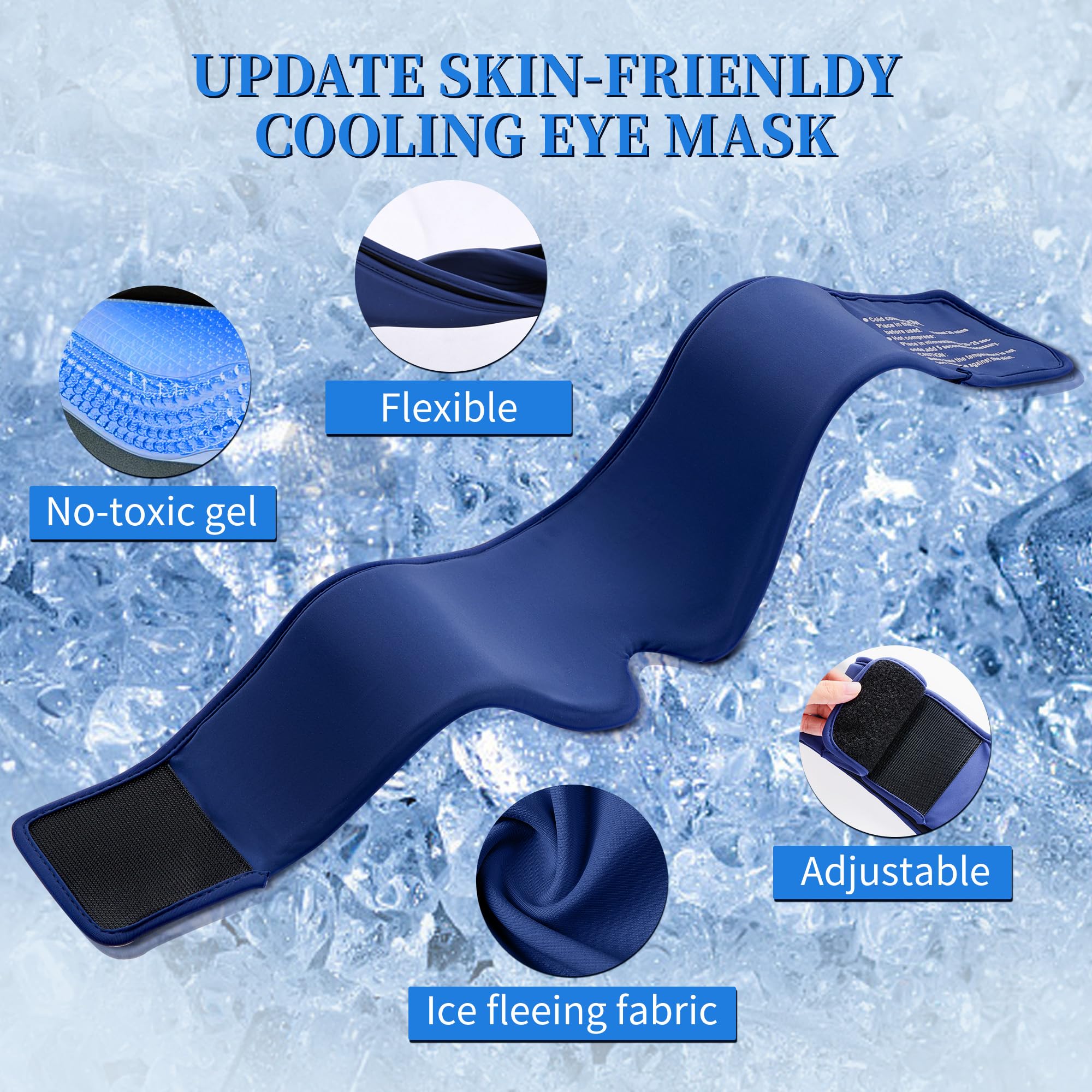 FACEMOON 2-Pack Cooling Gel Eye Mask | Puffy Eyes, Dark Circles & Migraine Relief