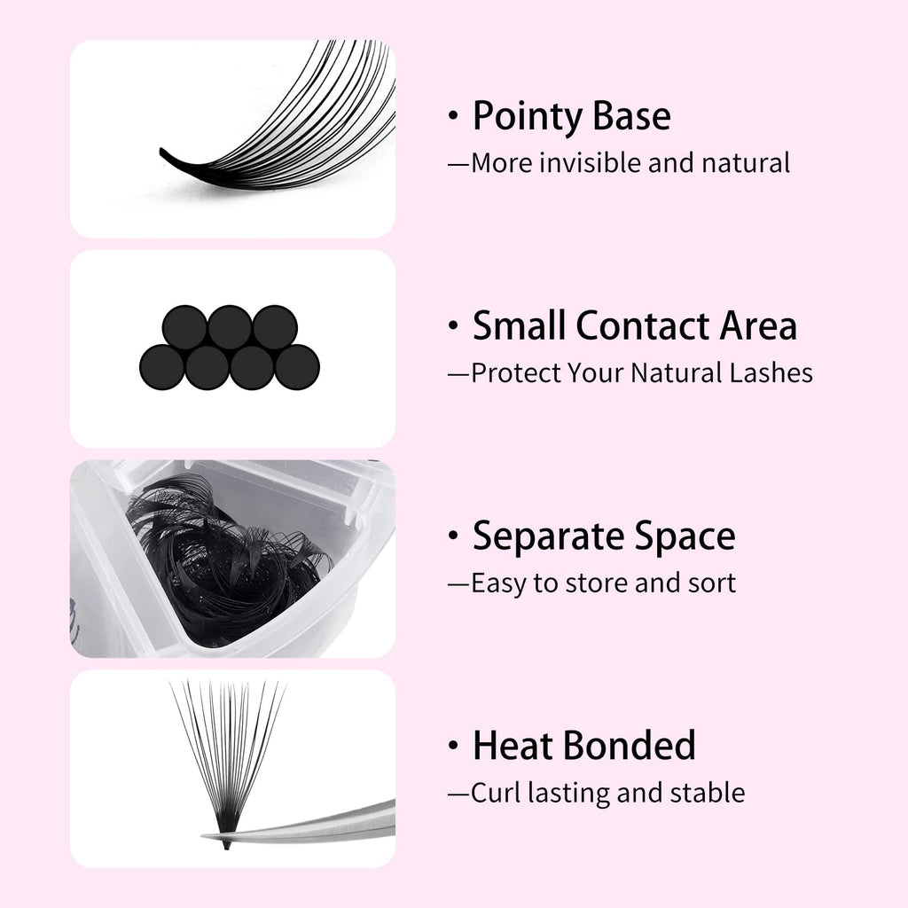 FADLASH 1000 Mixed Premade Fans – 20D D-Curl Lash Extensions (15–20mm)