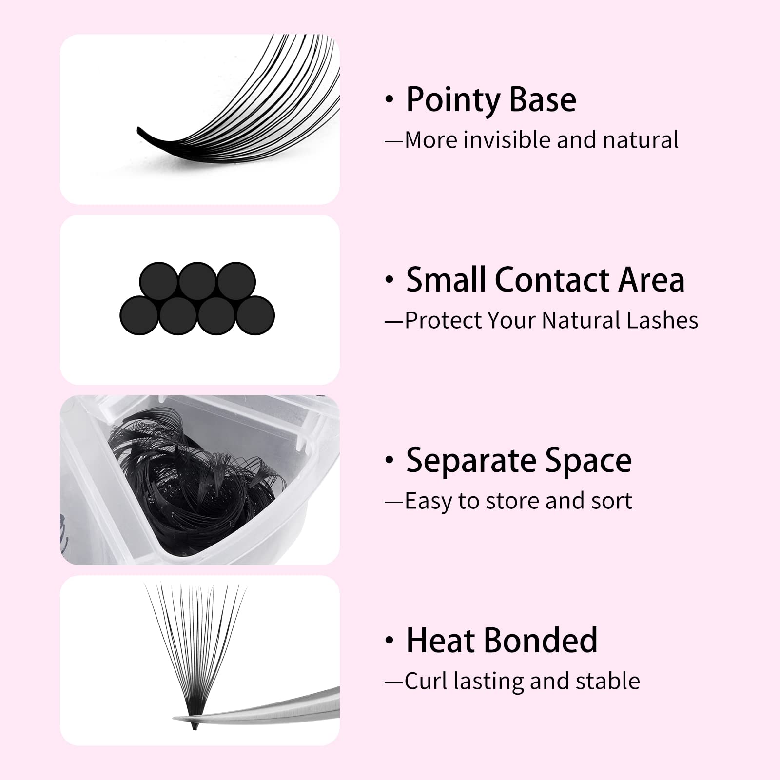 FADLASH 1000 Mixed Premade Fans – 20D D-Curl Lash Extensions (15–20mm)