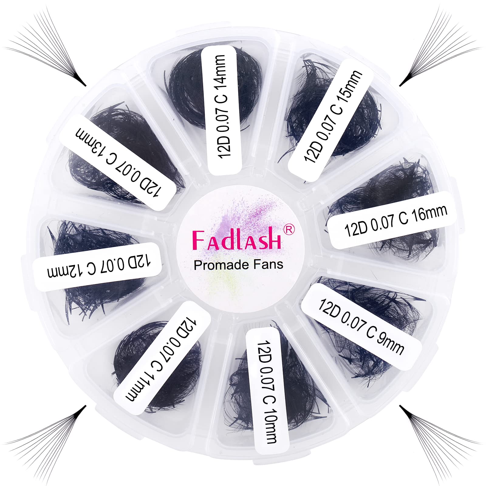 FADLASH Volume Lash Extensions – Premade Fans 1000pcs | 5D-16D, 9–20mm Mixed Tray