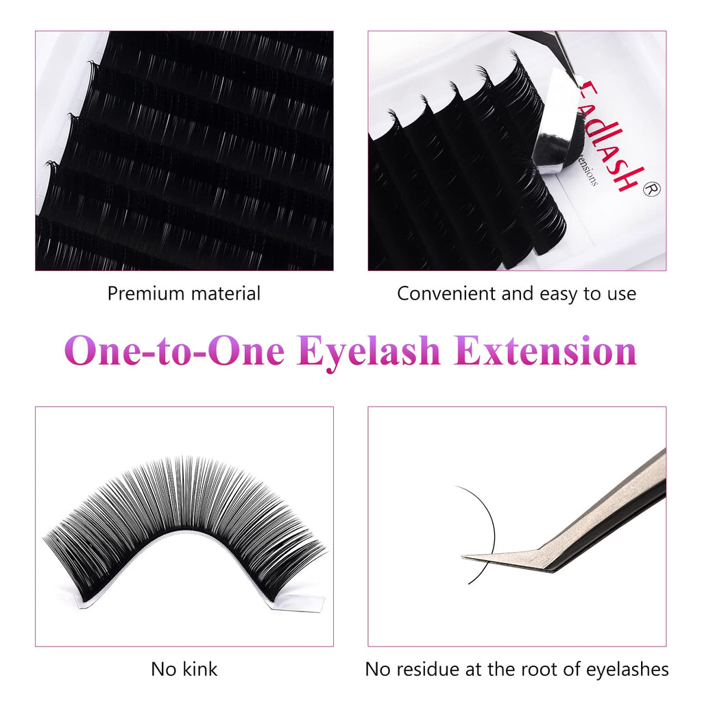 FADLASH Eyelash Extension D Curl 0.15 - 15mm | Classic Silk Lashes for Professionals
