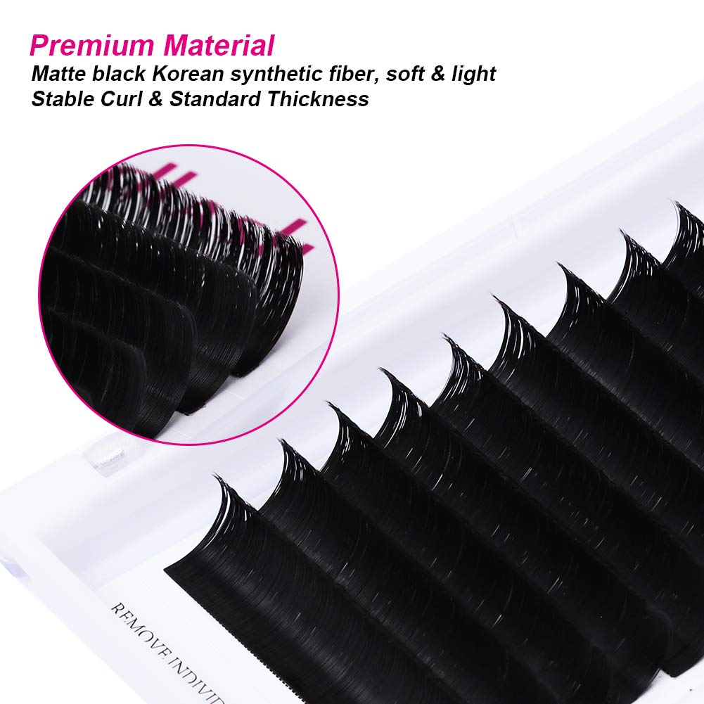 FADLASH D Curl 0.07 14mm Self-Fanning Lashes – Semi-Permanent Volume Extensions