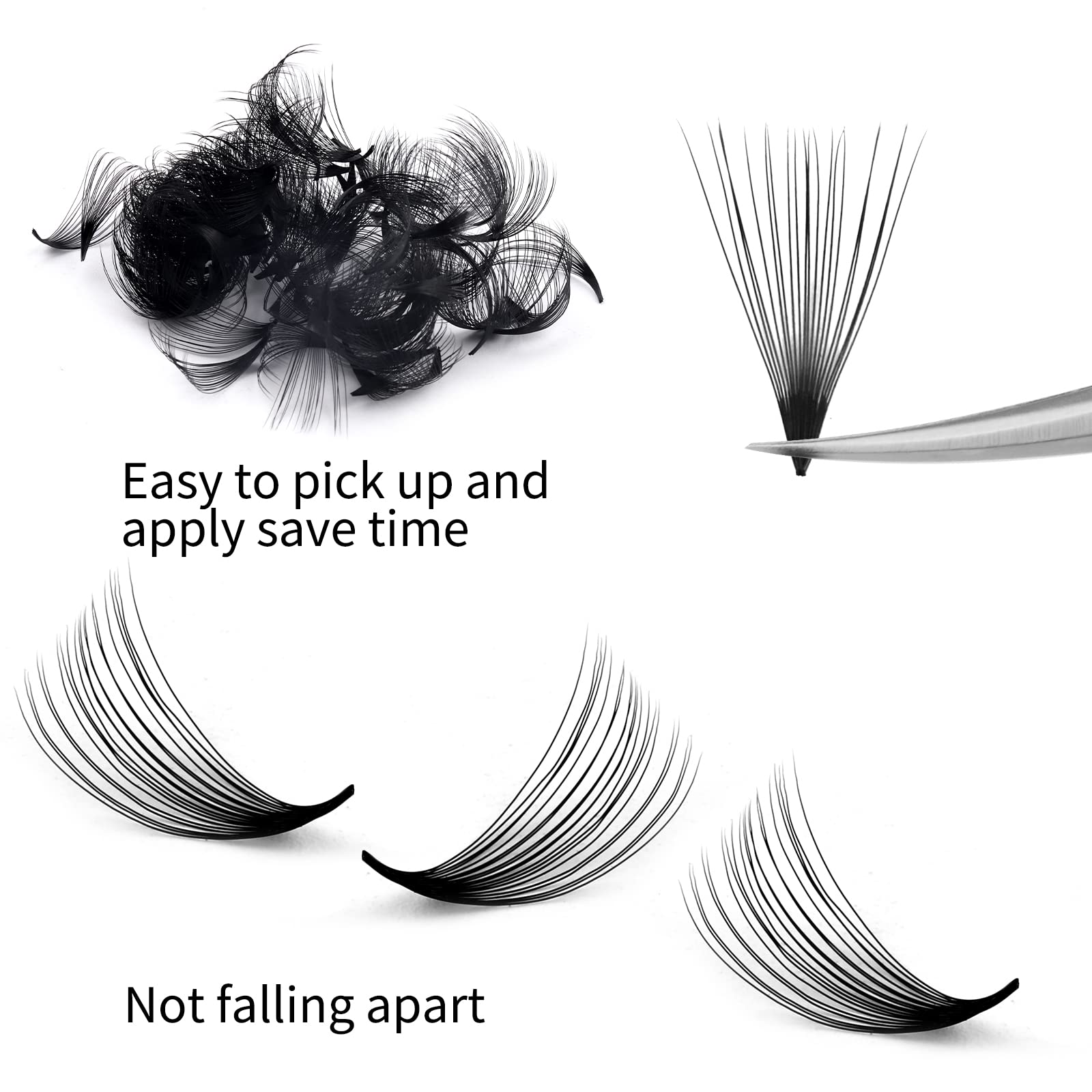 FADLASH 1000 Mixed Premade Fans – 20D D-Curl Lash Extensions (15–20mm)
