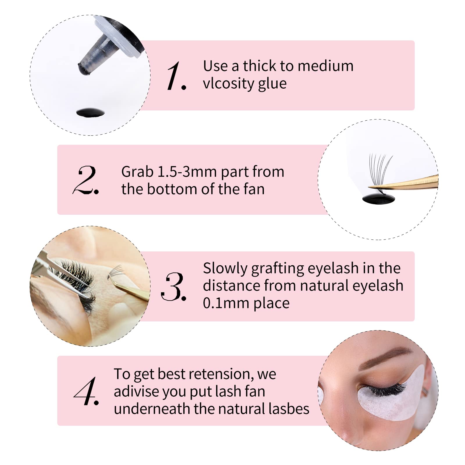 FADLASH Volume Premade Lash Fans 1000pcs – Mixed 5D-16D, 9-16mm